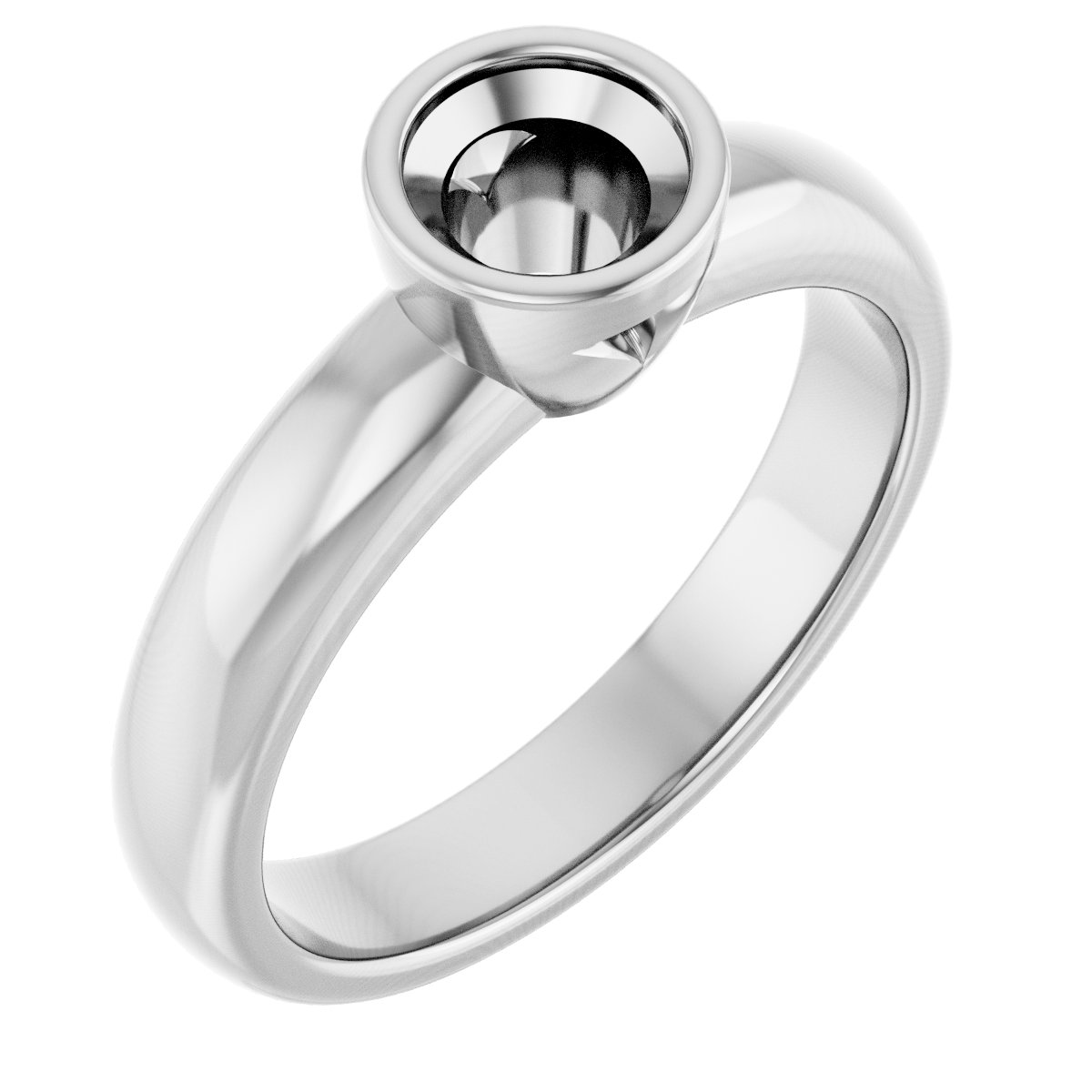 Bezel-Set Solitaire Engagement Ring