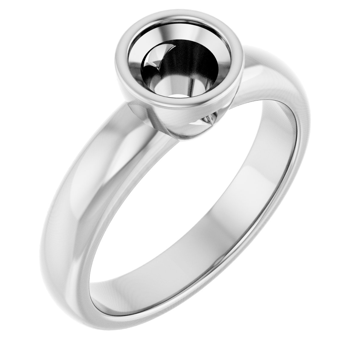 Bezel-Set Solitaire Engagement Ring