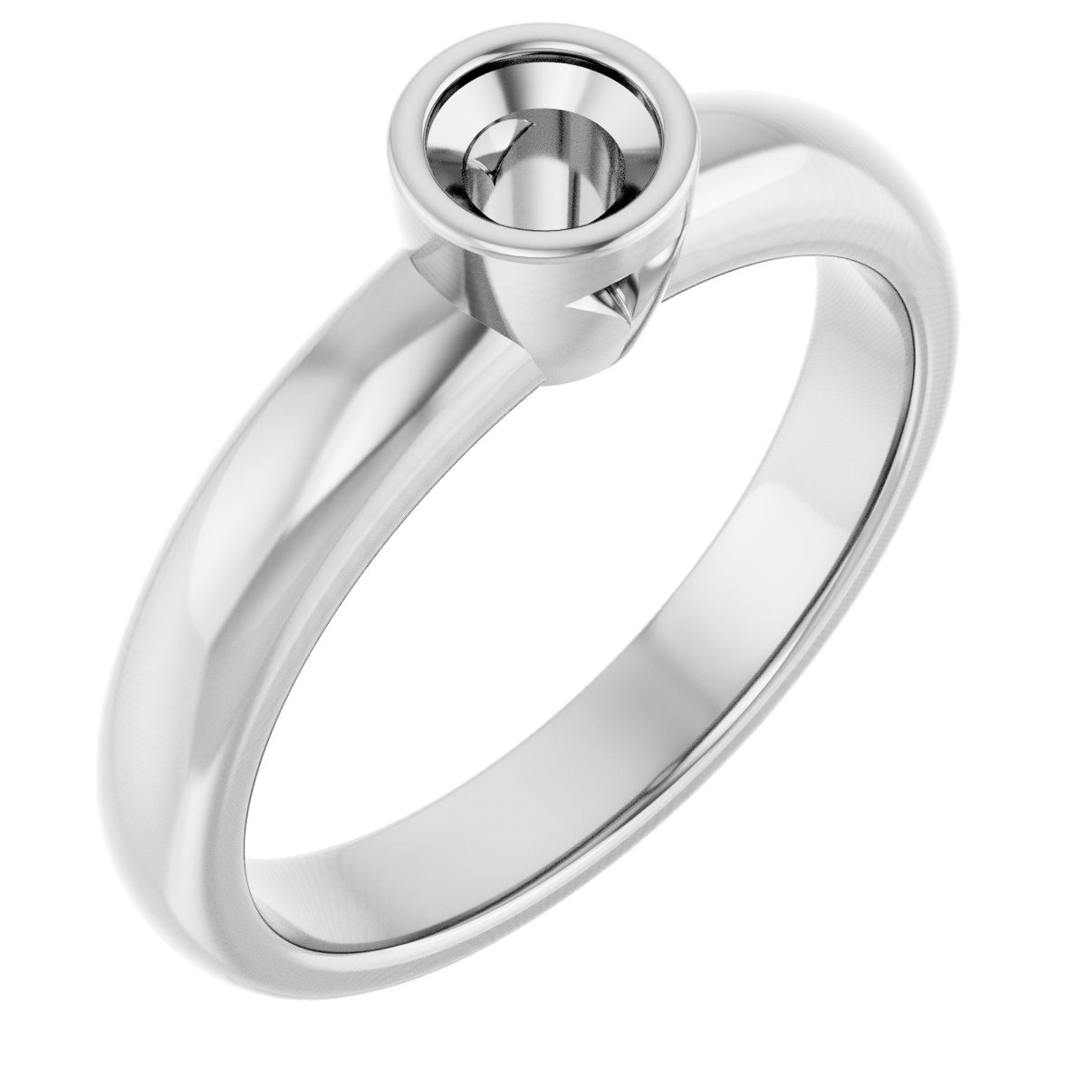 Bezel-Set Solitaire Engagement Ring