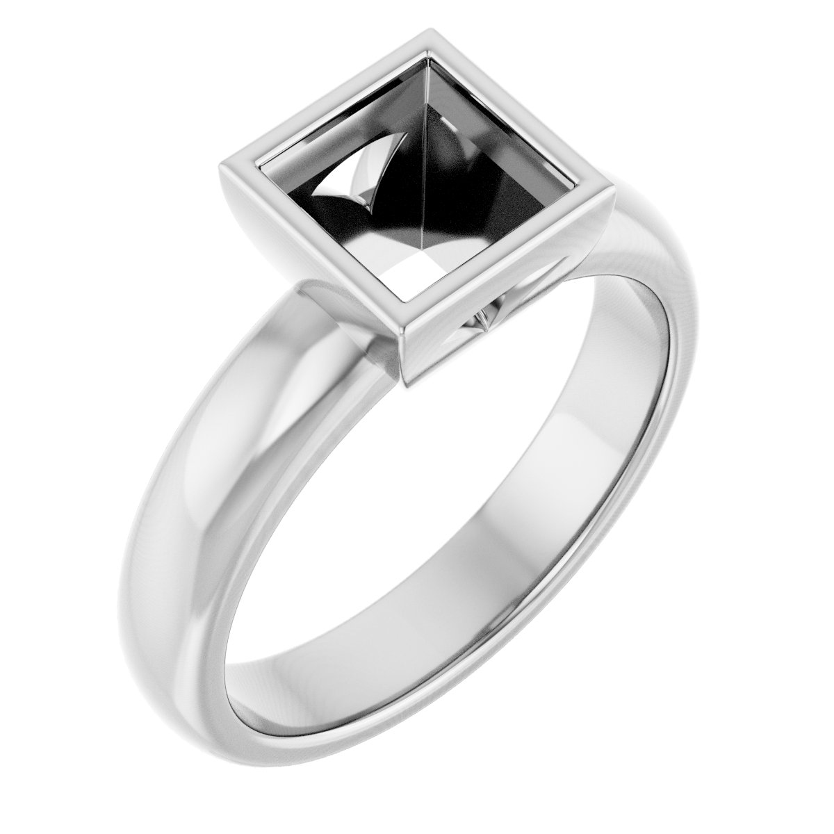 Bezel-Set Solitaire Engagement Ring