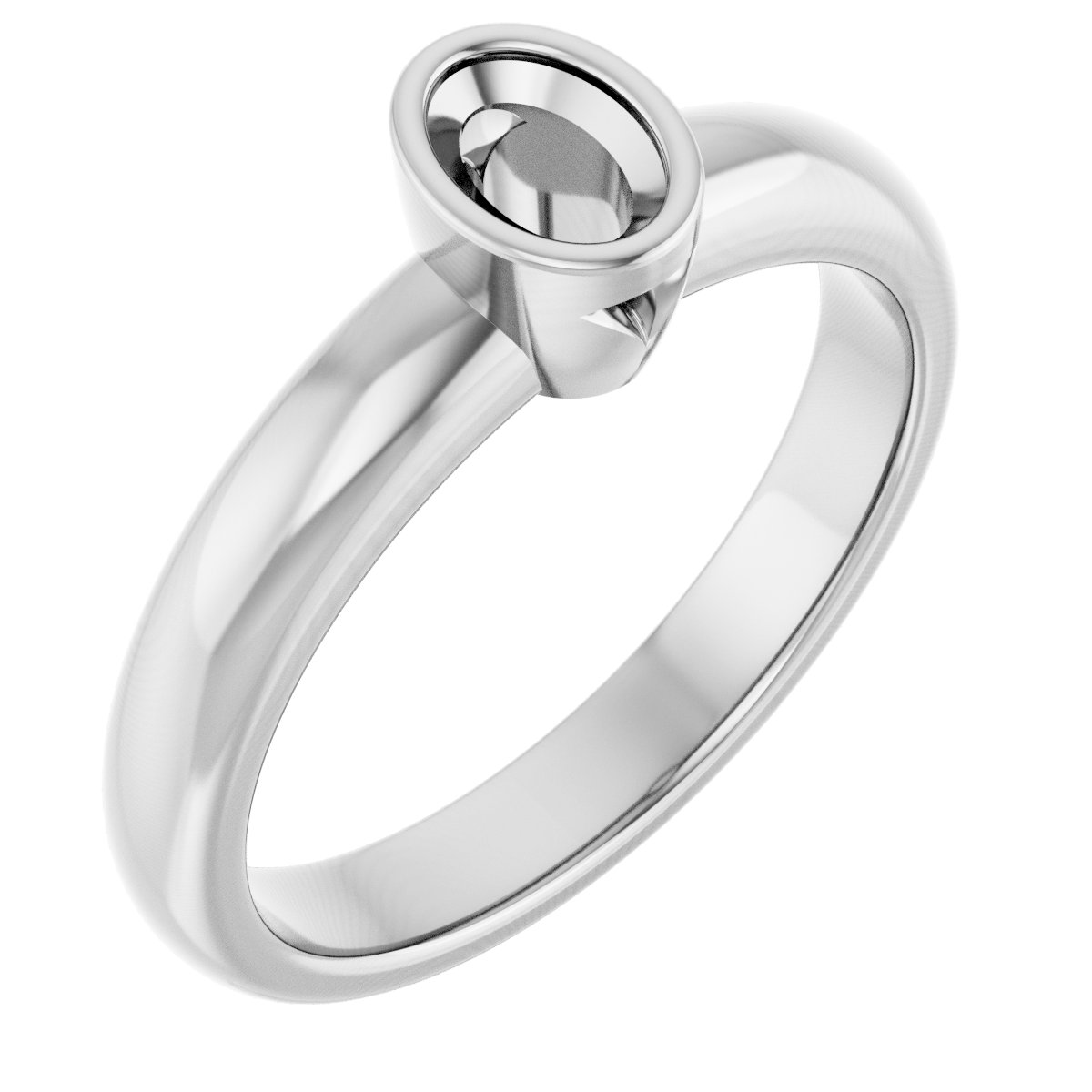 Bezel-Set Solitaire Engagement Ring