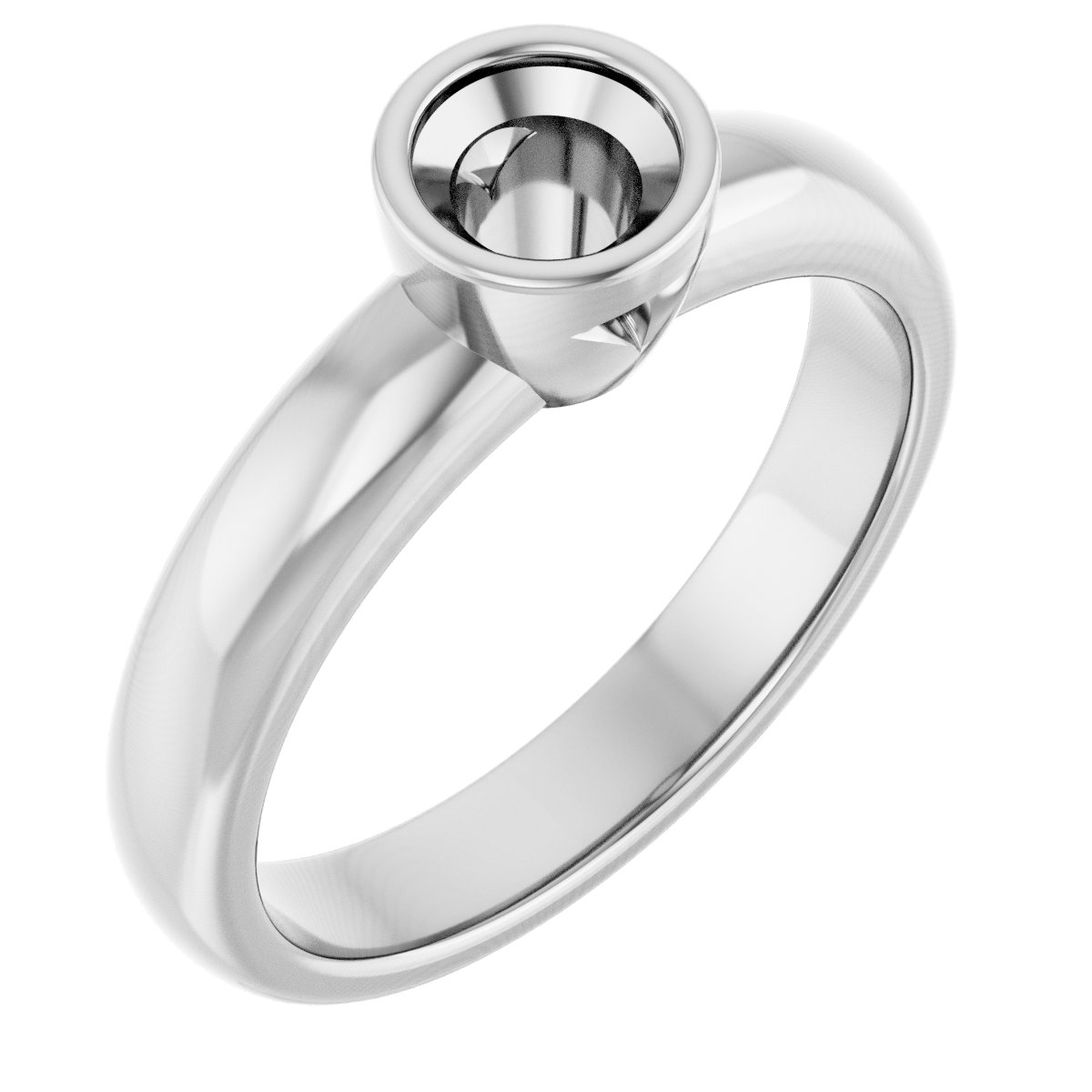 Bezel-Set Solitaire Engagement Ring