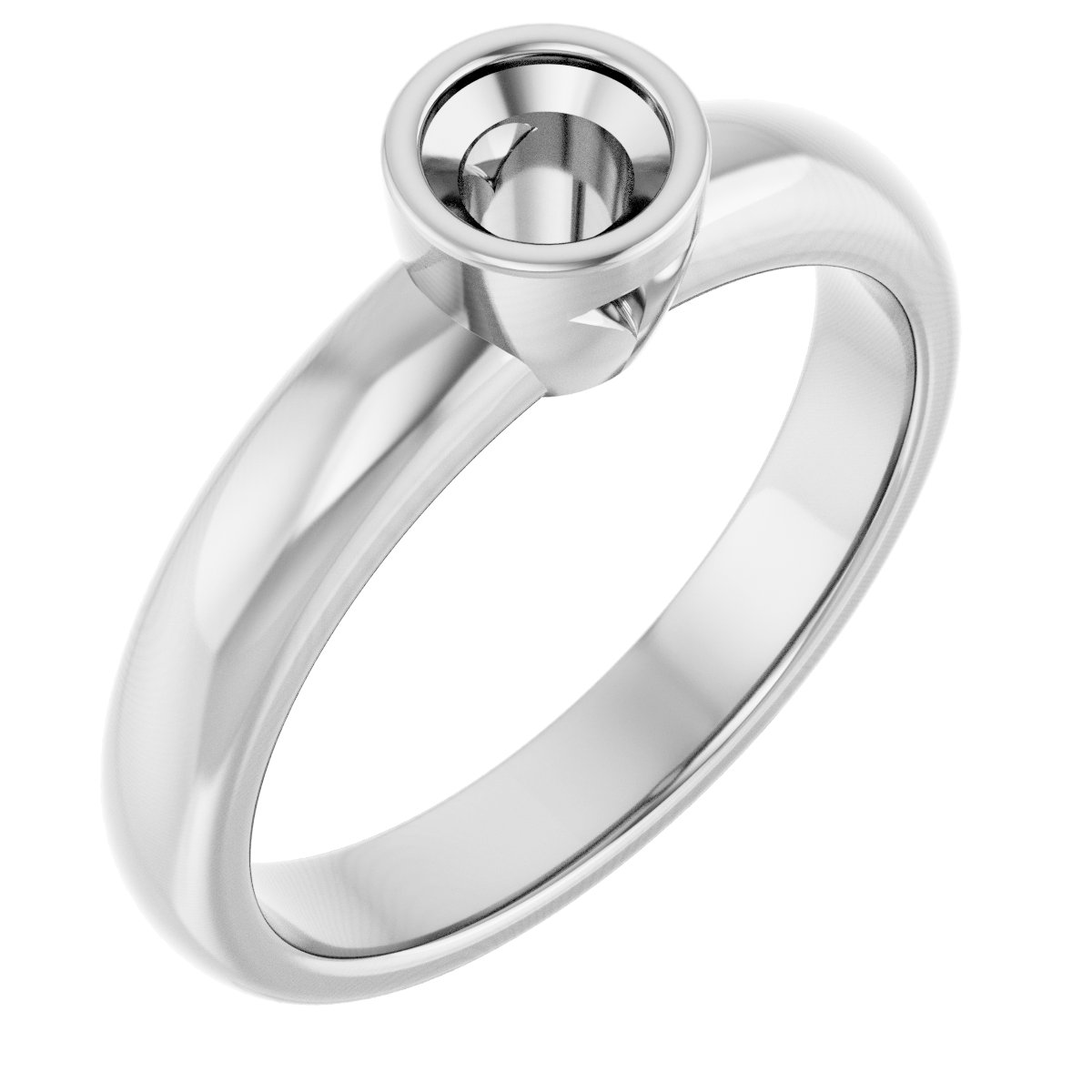 Bezel-Set Solitaire Engagement Ring