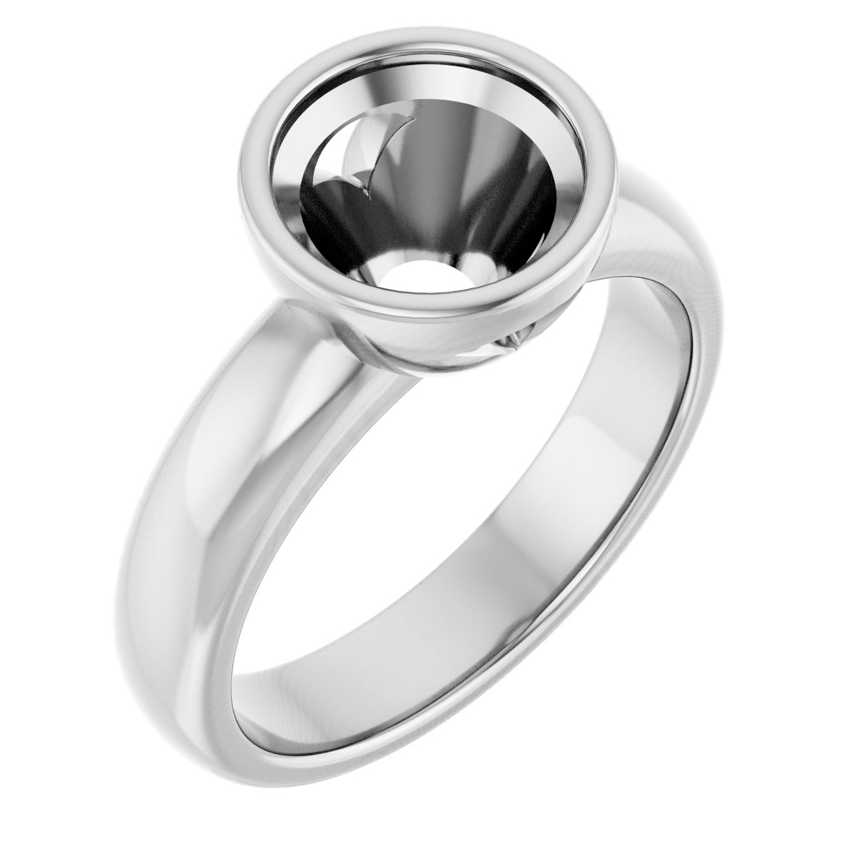 Bezel-Set Solitaire Engagement Ring