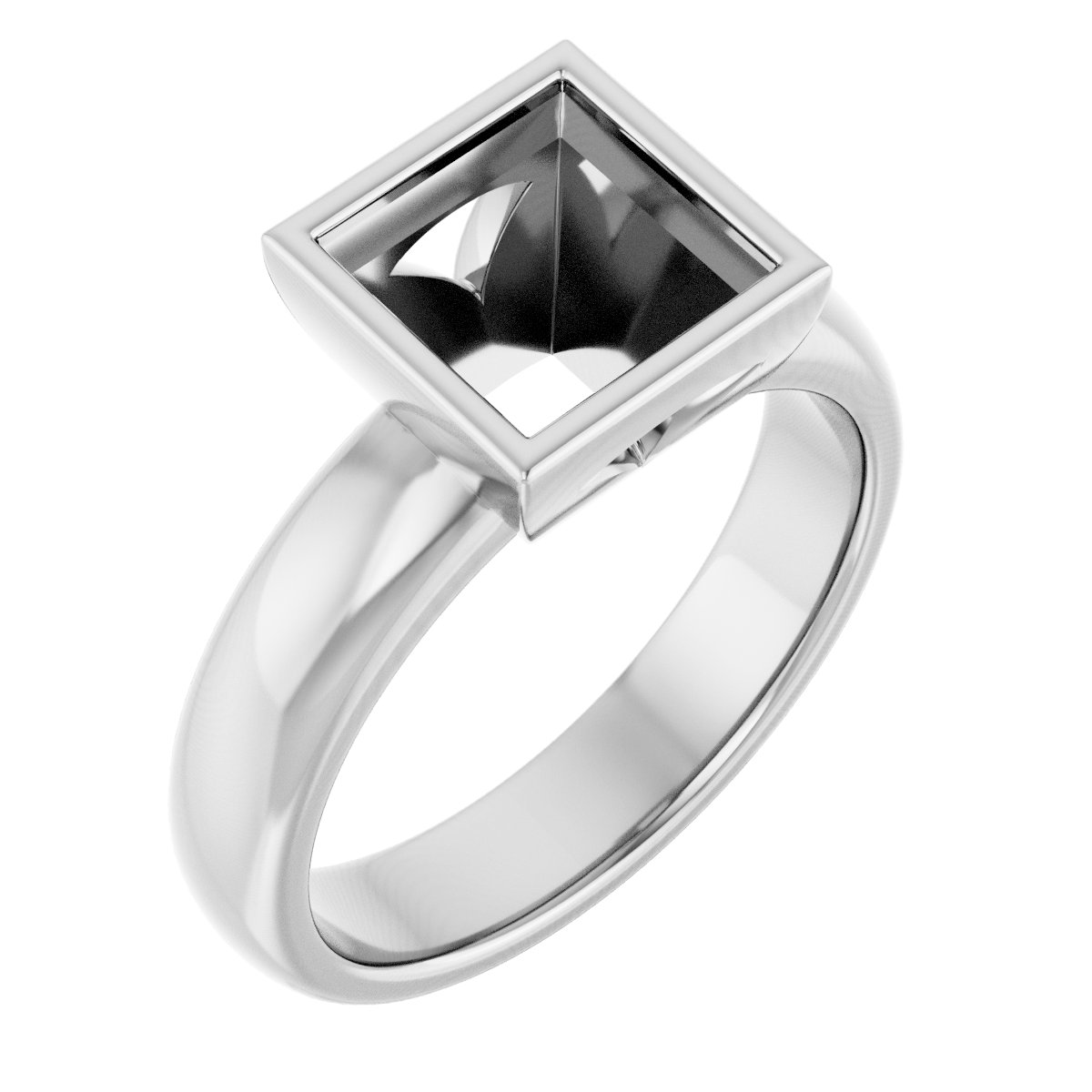 Bezel-Set Solitaire Engagement Ring
