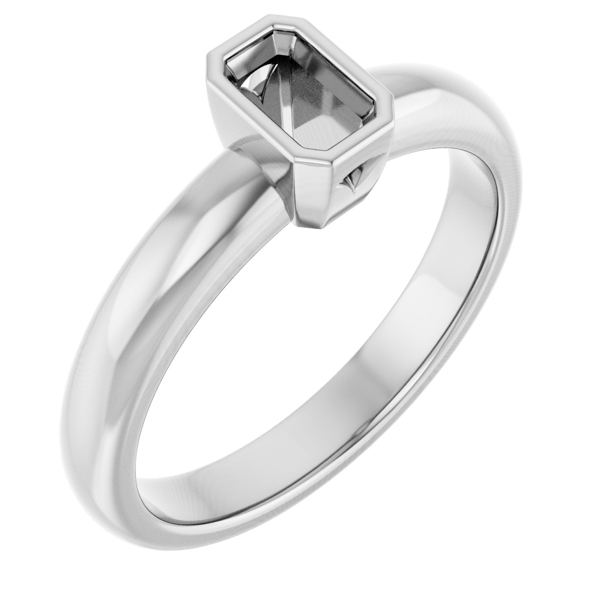 Bezel-Set Solitaire Engagement Ring