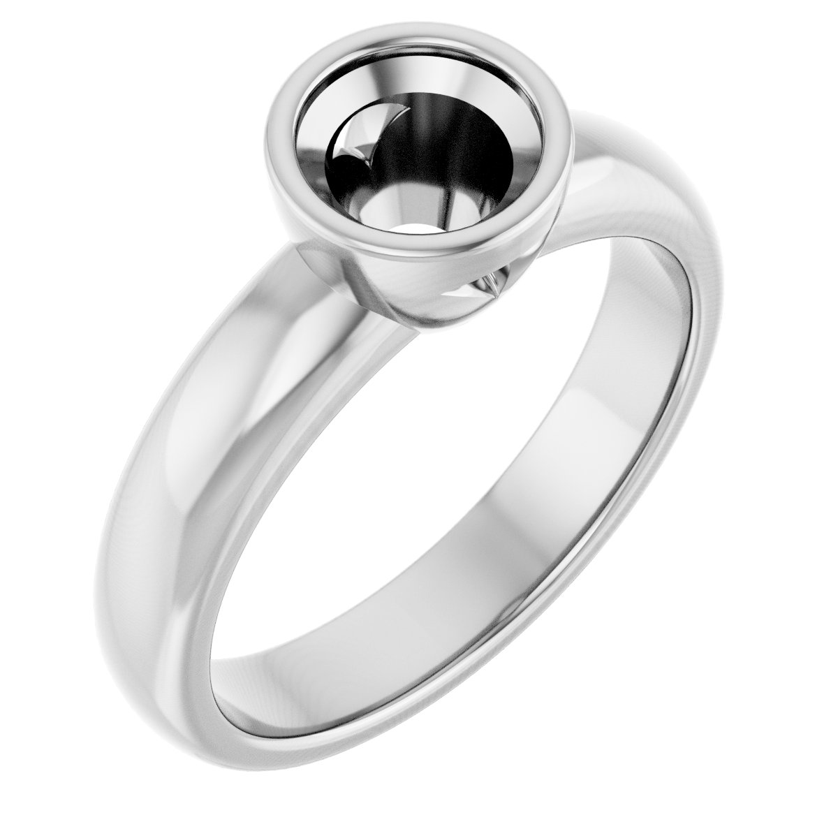 Bezel-Set Solitaire Engagement Ring