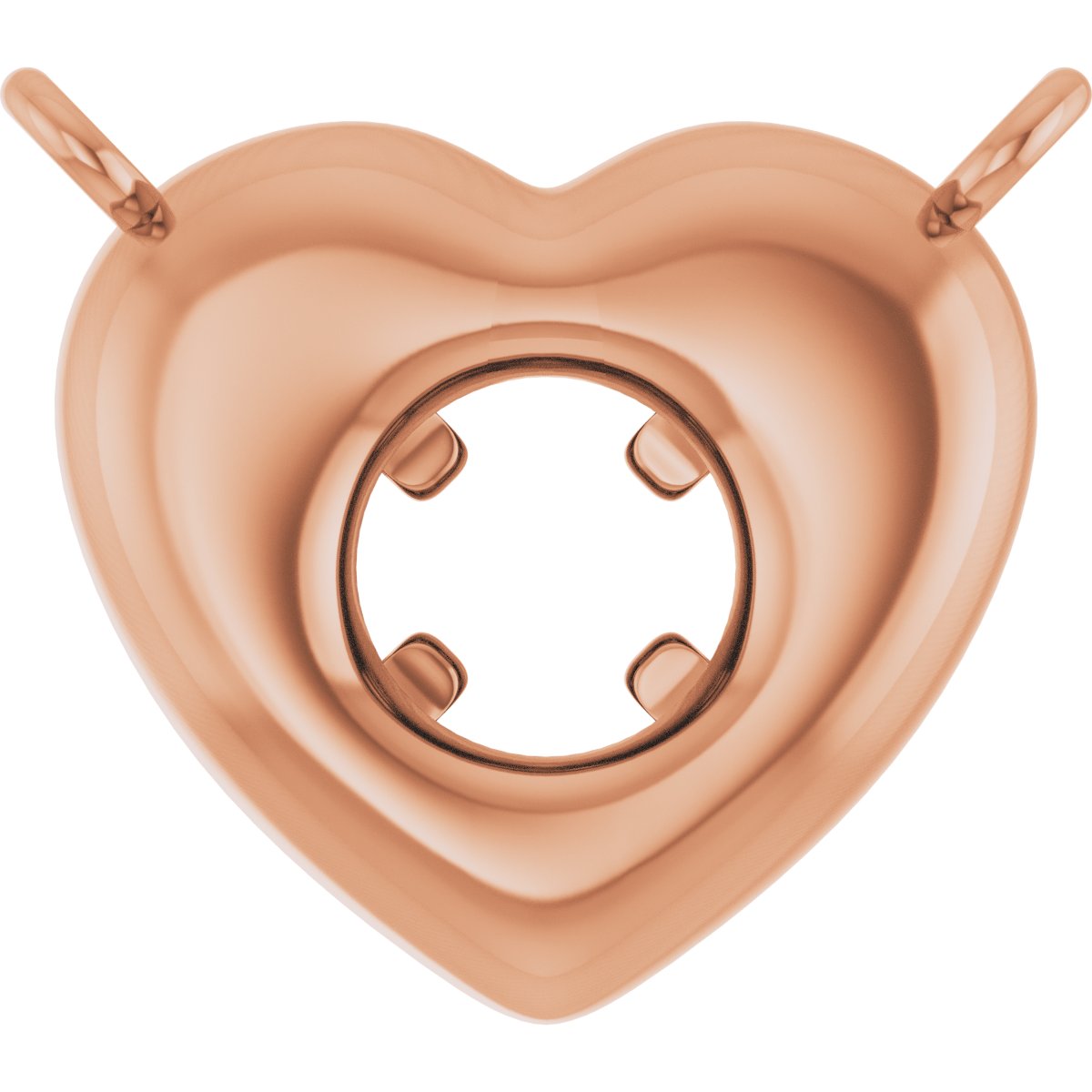 Solitaire Heart Necklace Center
