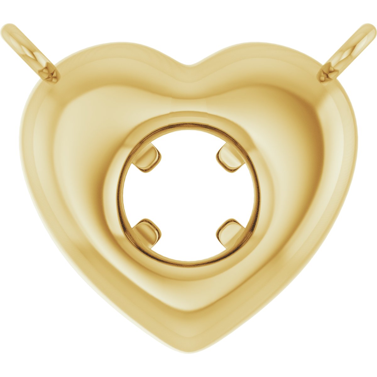 Solitaire Heart Necklace Center