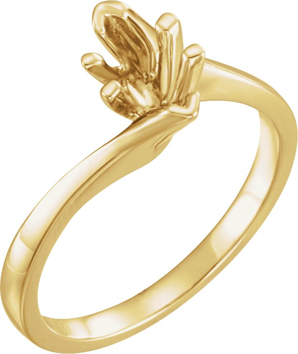V-End Solitaire Engagement Ring or Band