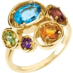 Ring Mounting for Multi-Shaped Gemstones
