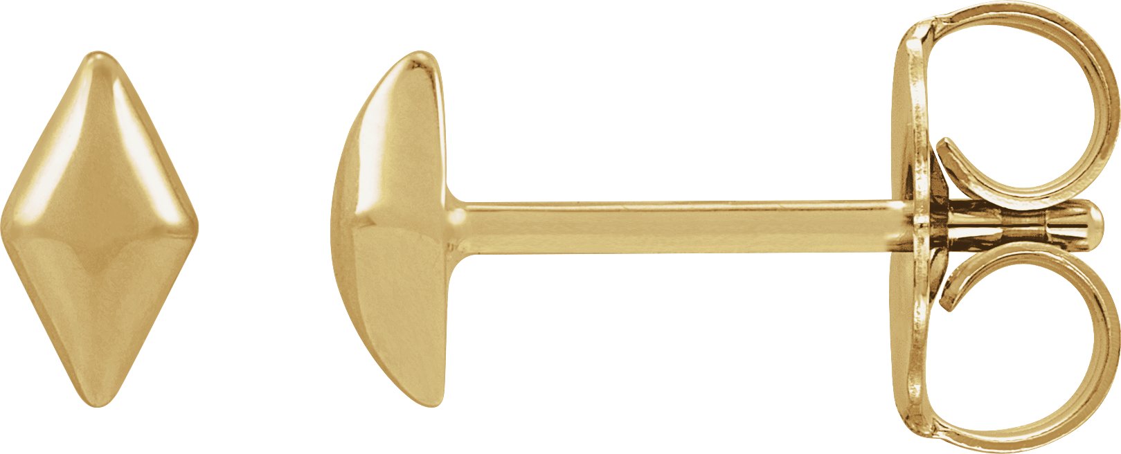 14K Yellow Geometric Stud Earring