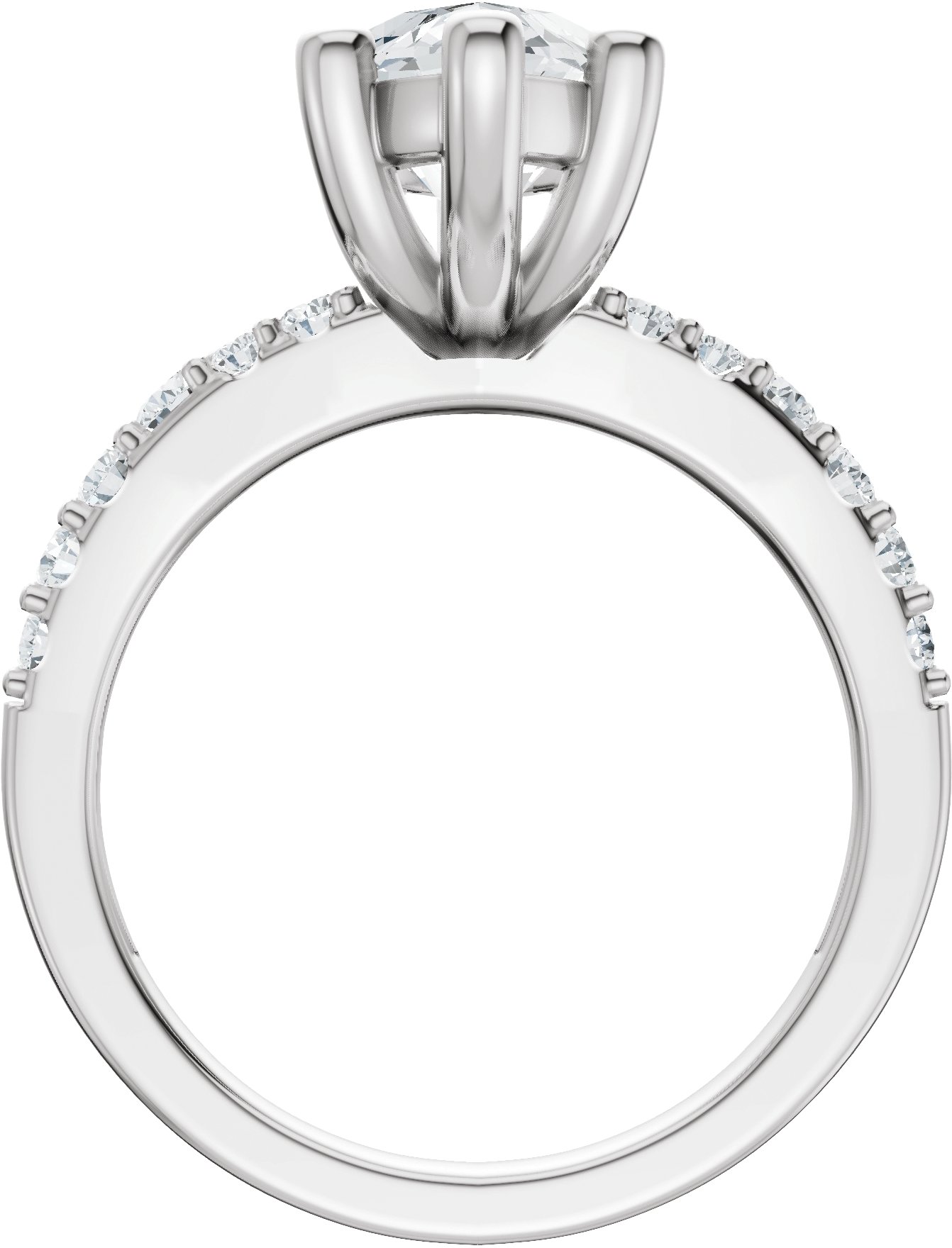 14K White 14x7 mm Marquise 1/2 CTW Natural Diamond Semi-Set Engagement Ring