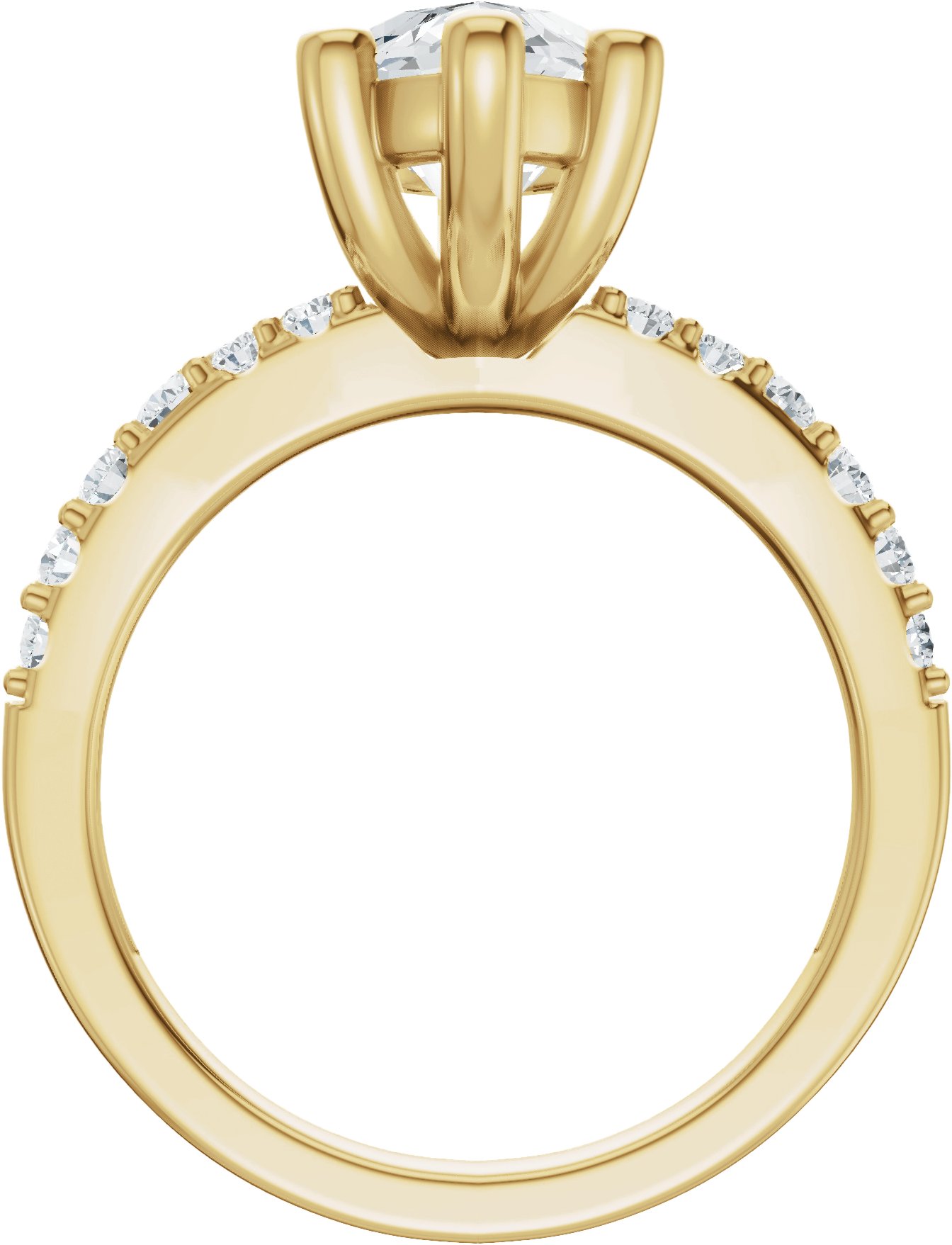 14K Yellow 14x7 mm Marquise 1/2 CTW Natural Diamond Semi-Set Engagement Ring