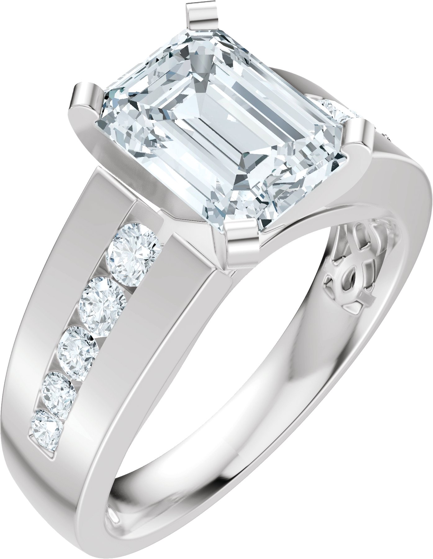 14K White 6.4 mm Round 1/3 CTW Lab-Grown Diamond Semi-Set Engagement Ring