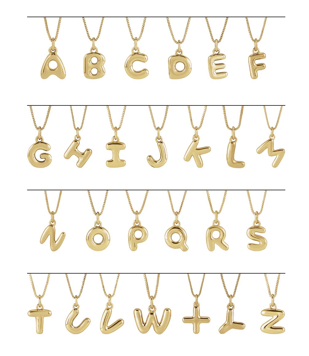 Alternative view of Bubble Initial Necklace