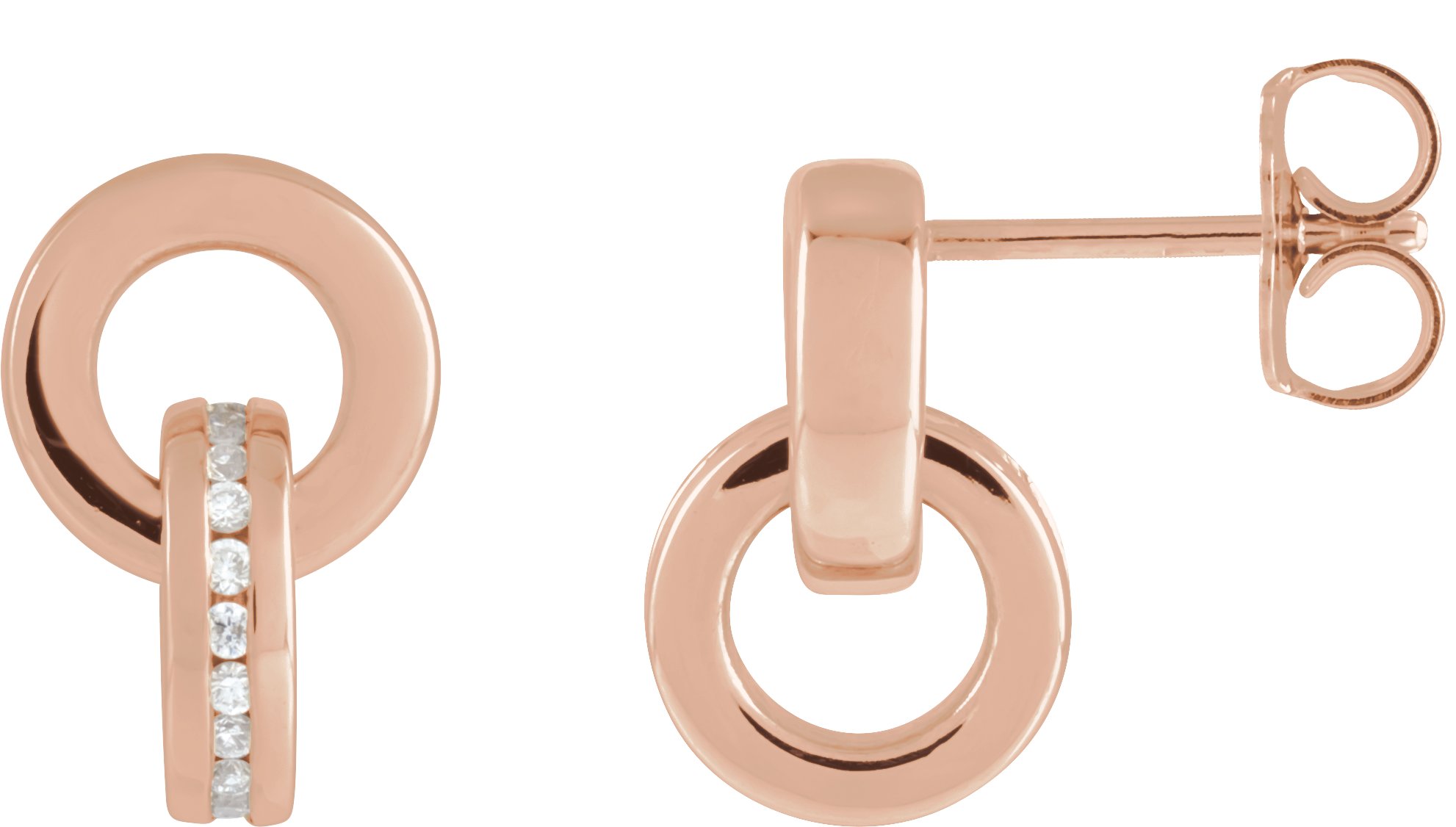 14K Rose 1/6 CTW Natural Diamond Drop Earrings