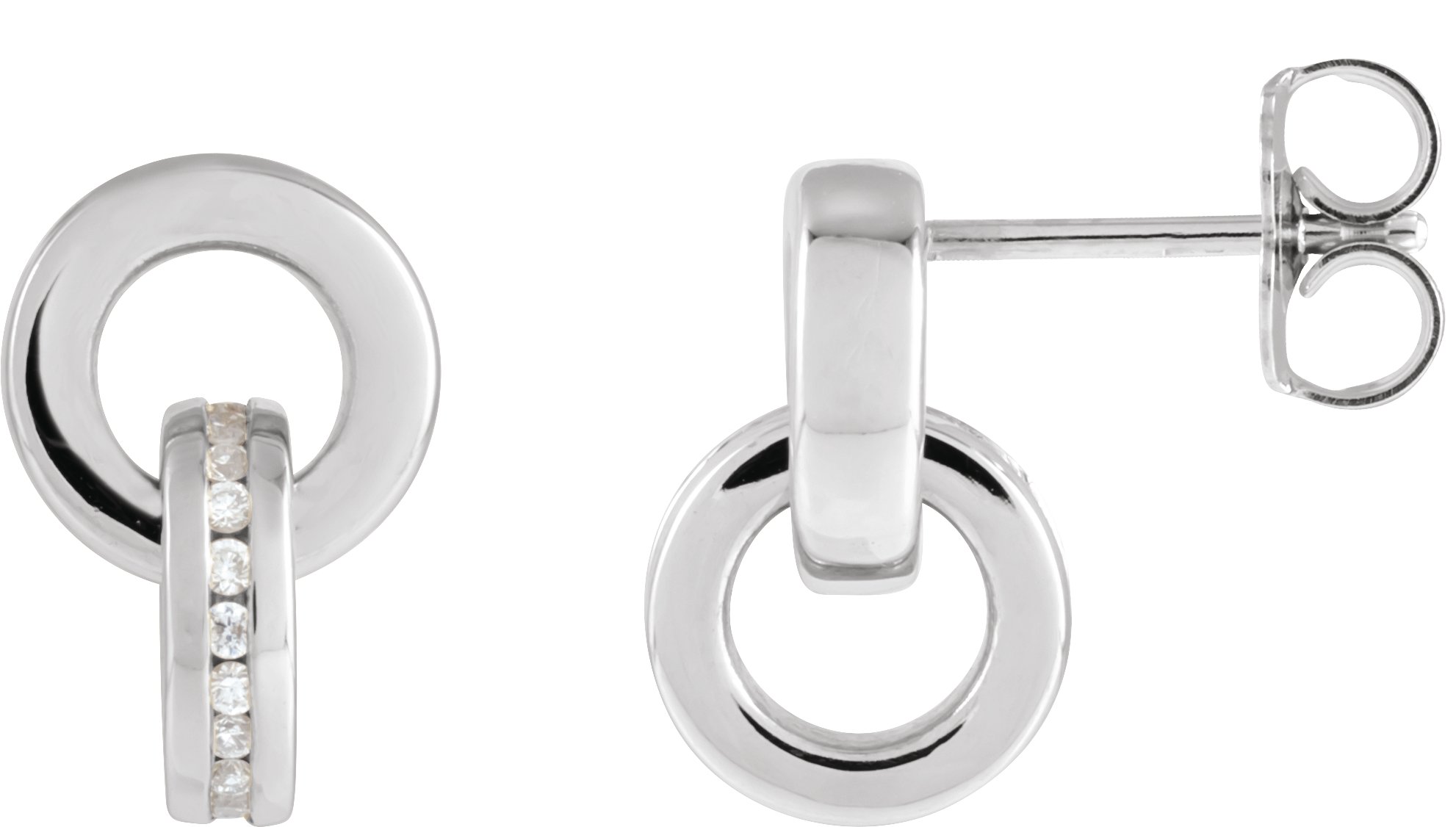 14K White 1/6 CTW Natural Diamond Drop Earrings