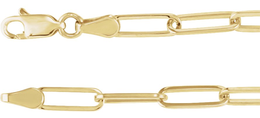 14K Yellow 3.85 mm Paperclip-Style 16" Chain