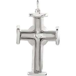 Sterling Silver .04 CTW Diamond Cross Pendant Ref. 2749492