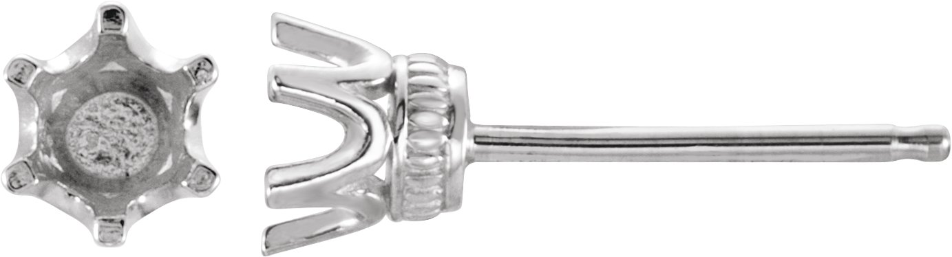 Round 6-Prong Crown Stud Earrings