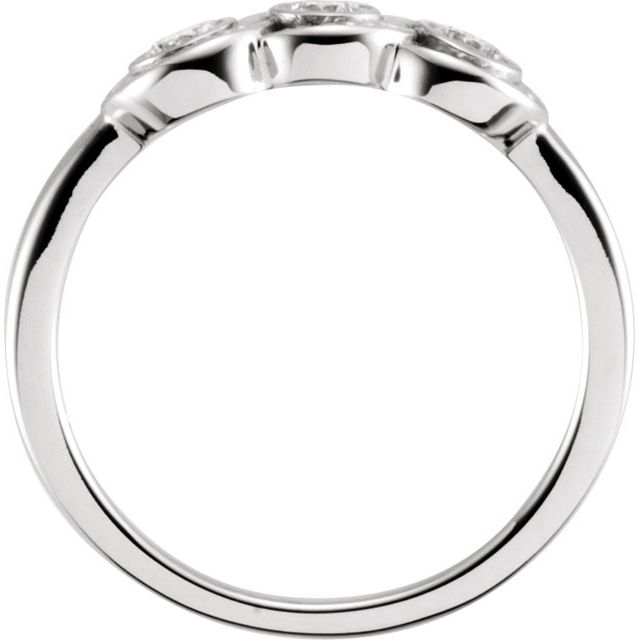14K White 1/3 CTW Diamond Three-Stone Ring  