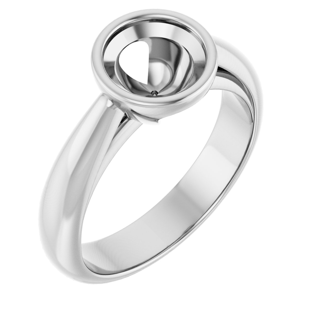 Bezel-Set Solitaire Engagement Ring