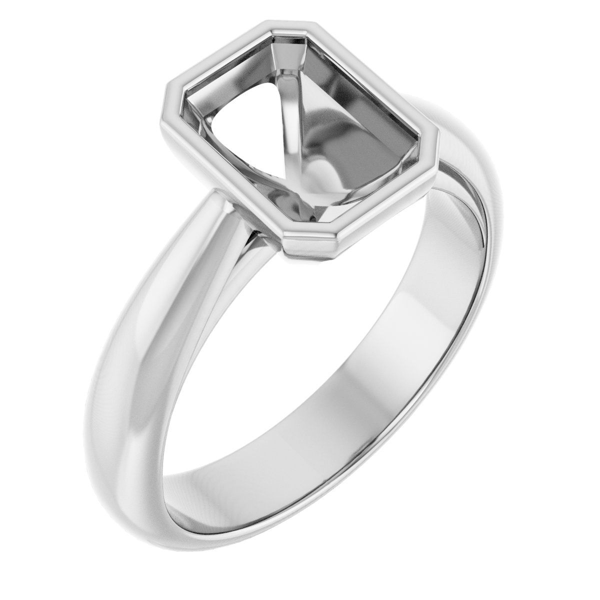 Bezel-Set Solitaire Engagement Ring