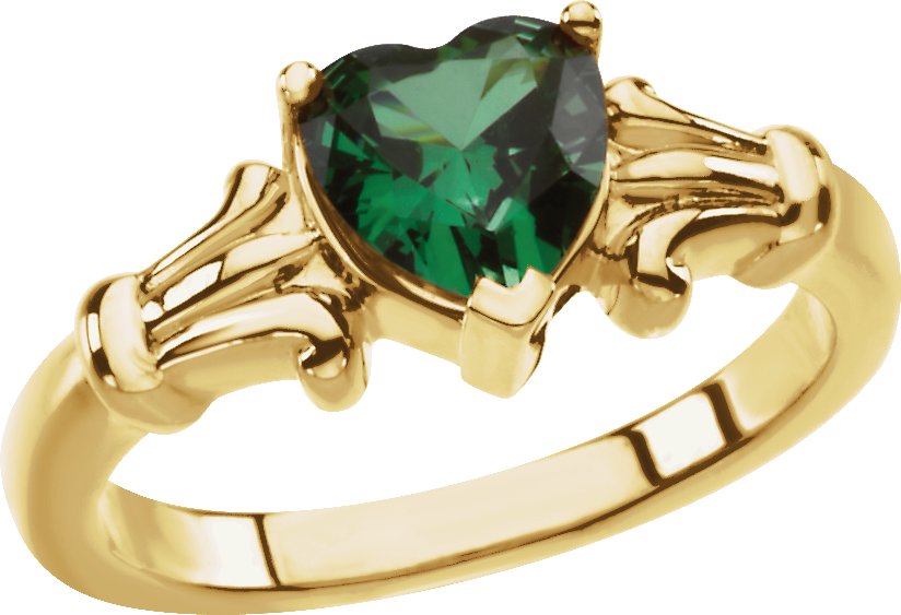 14K White 7 mm Heart Ring Mounting