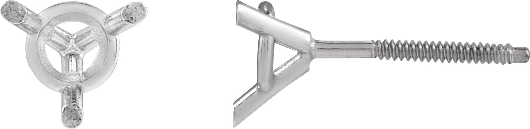 Round 3-Prong Cocktail-Style Stud Earrings