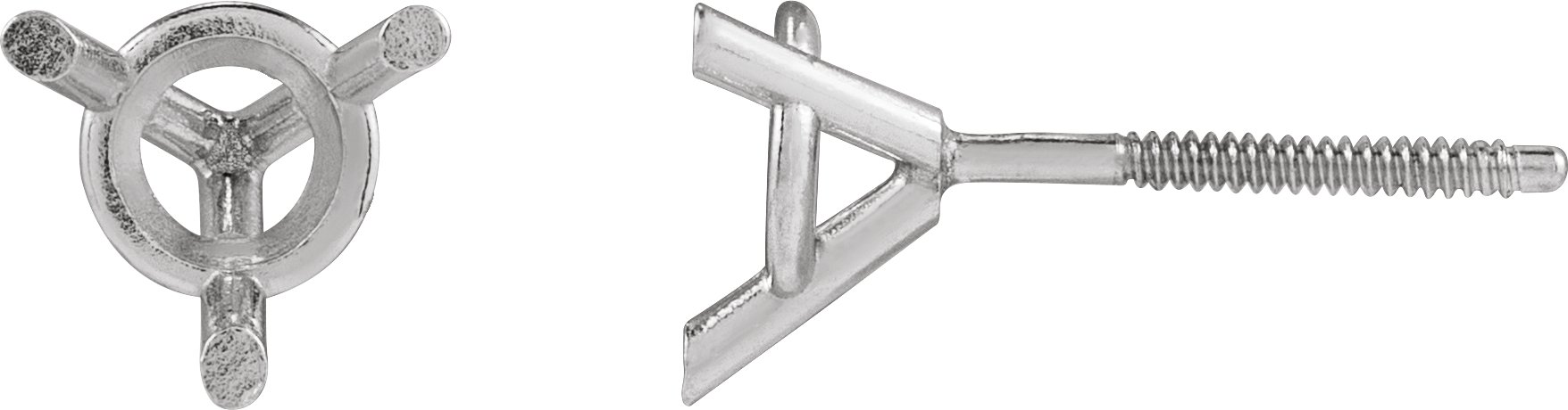 Round 3-Prong Cocktail-Style Stud Earrings
