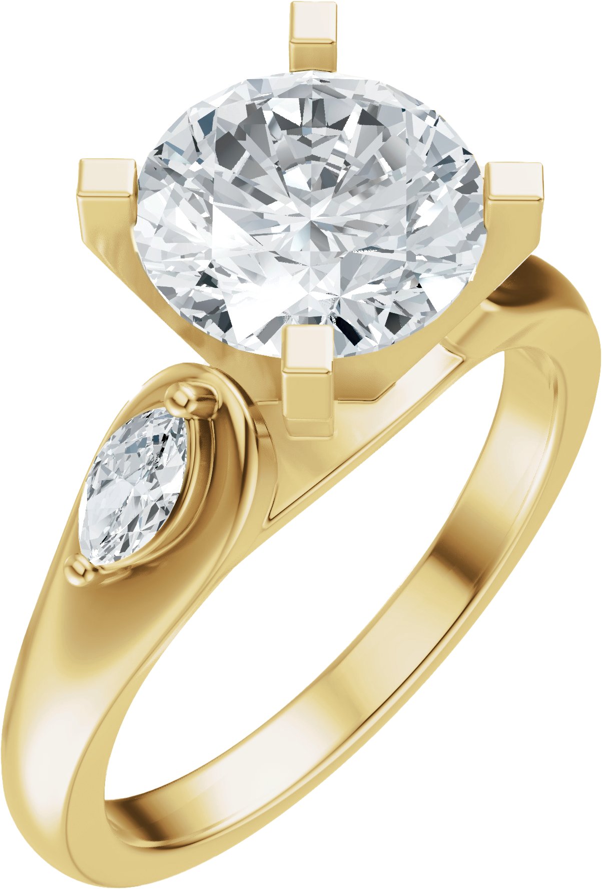 14K White 10x5 mm Marquise 1/4 CTW Lab-Grown Diamond Semi-Set Engagement Ring