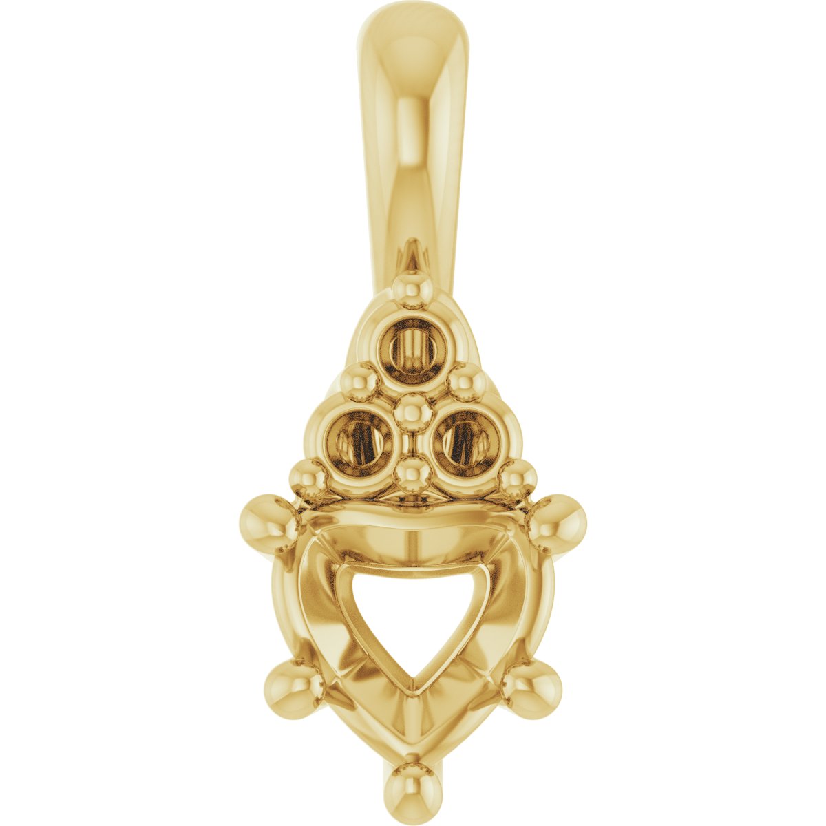 5.5x5.5 mm Heart Pendant Mounting — Saleh Jewelers