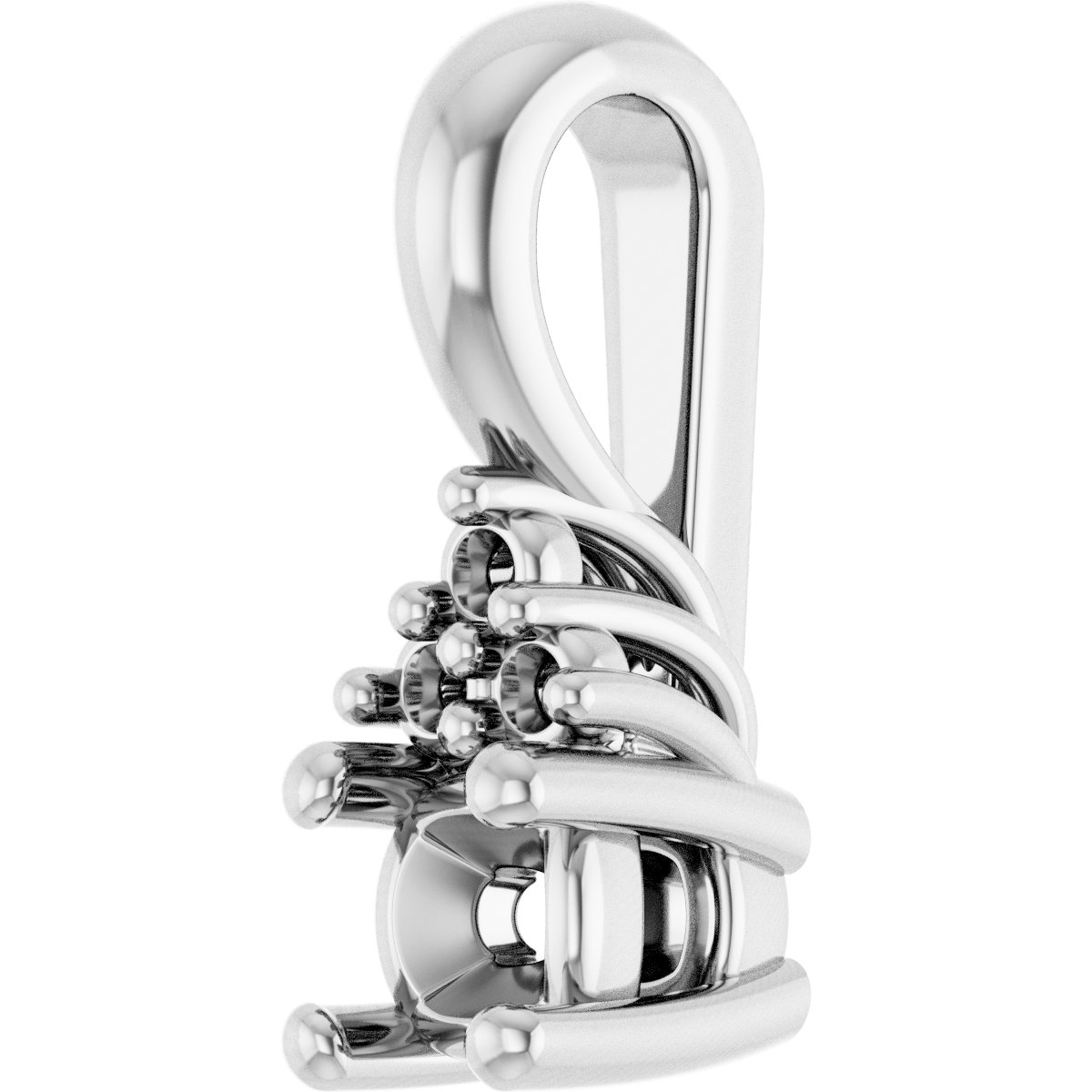 5.5x5.5 mm Heart Pendant Mounting view 2