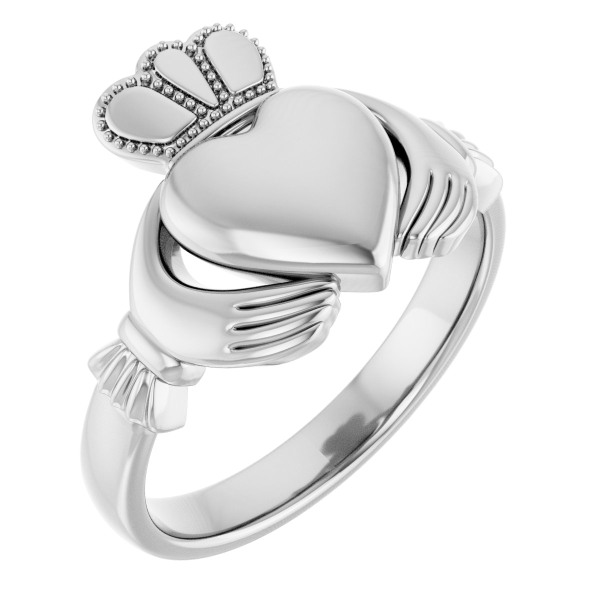 Sterling Silver 10.5 mm Claddagh Band Size 11