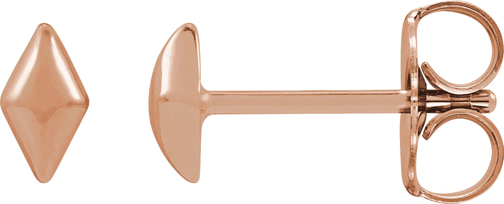 14K Rose Geometric Stud Earrings