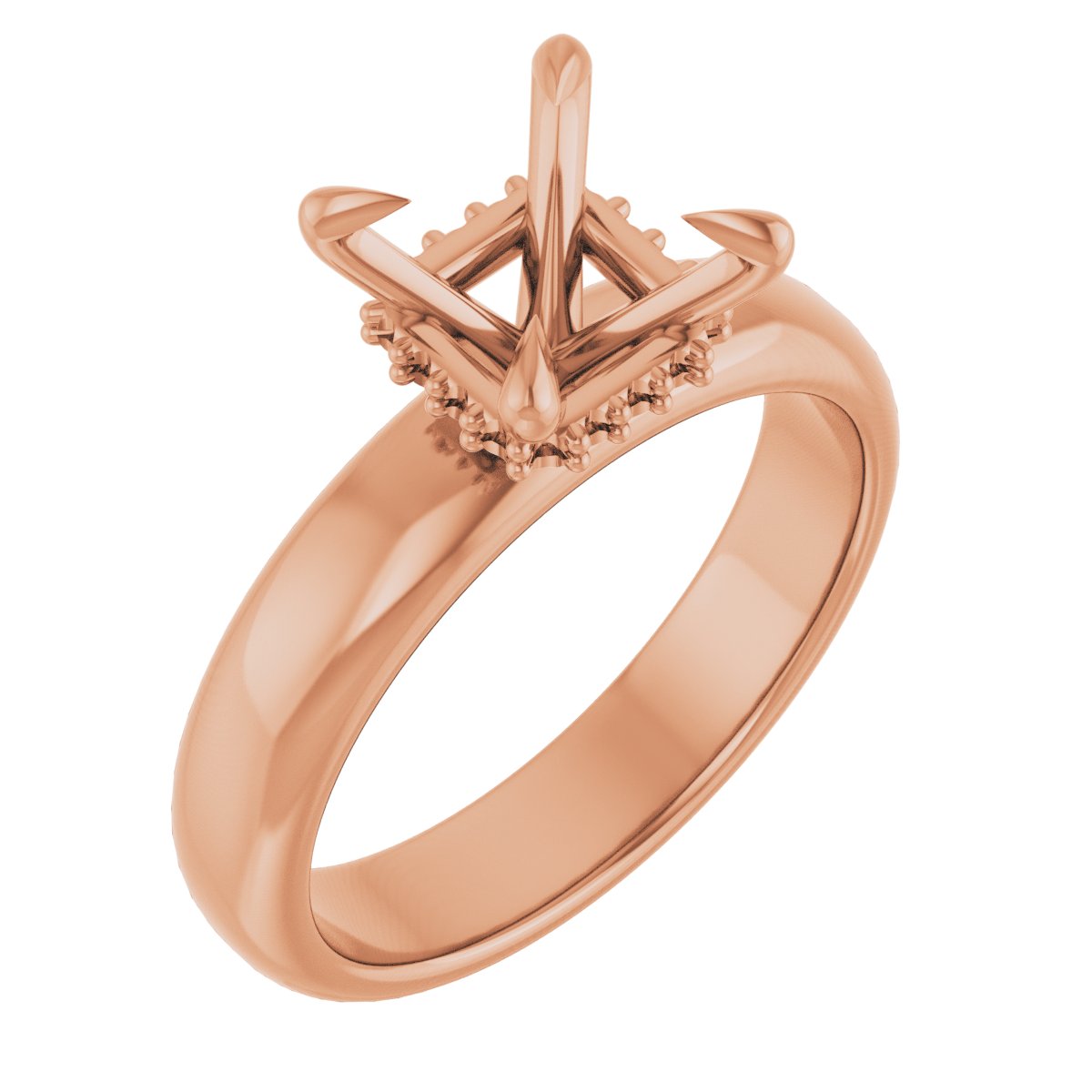 Claw-Prong Hidden Halo-Style Engagement Ring