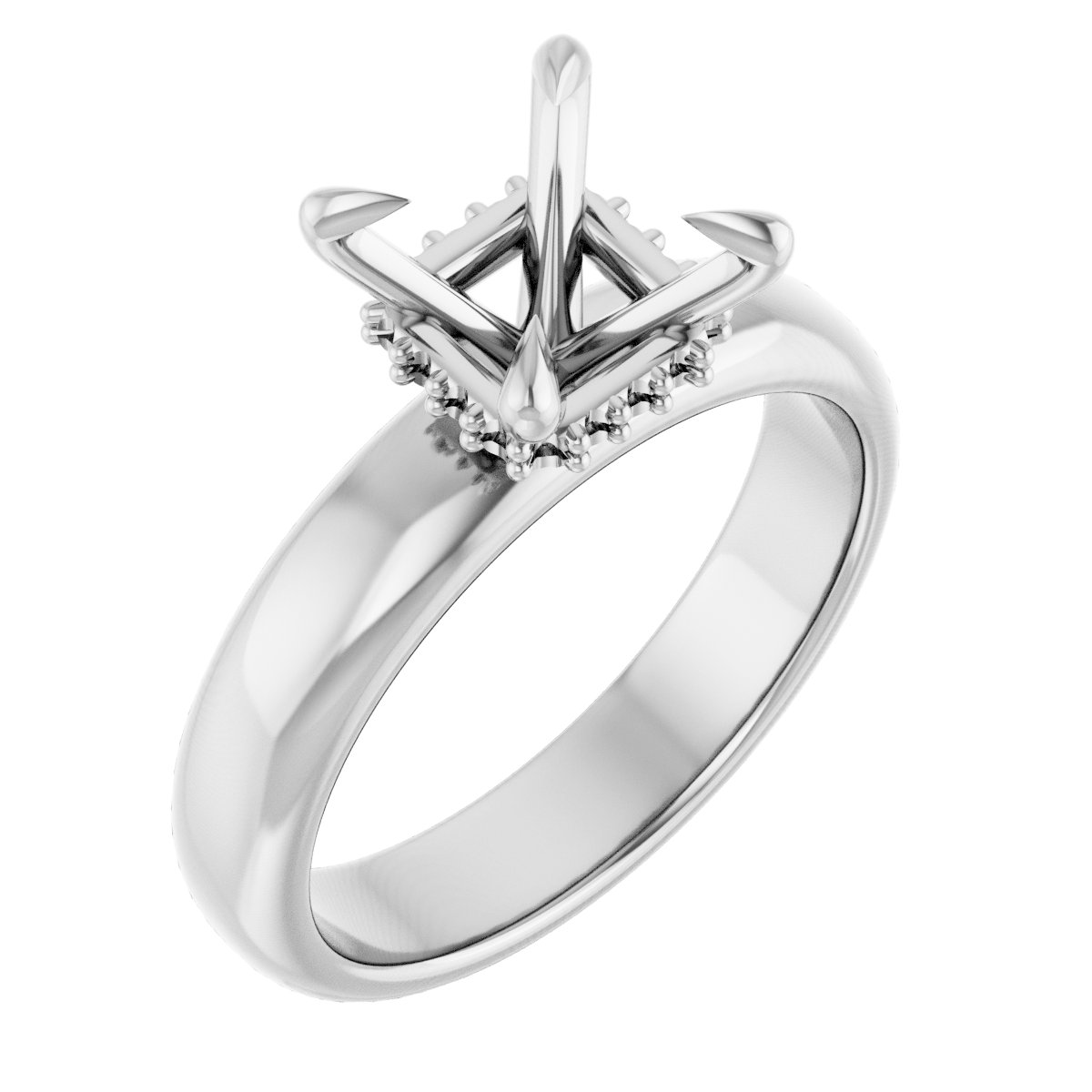 Claw-Prong Hidden Halo-Style Engagement Ring