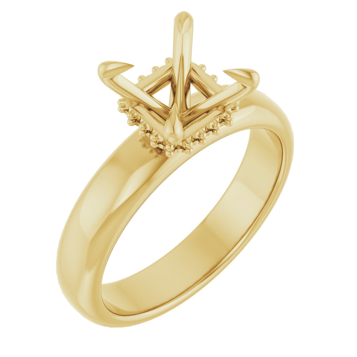 Claw-Prong Hidden Halo-Style Engagement Ring