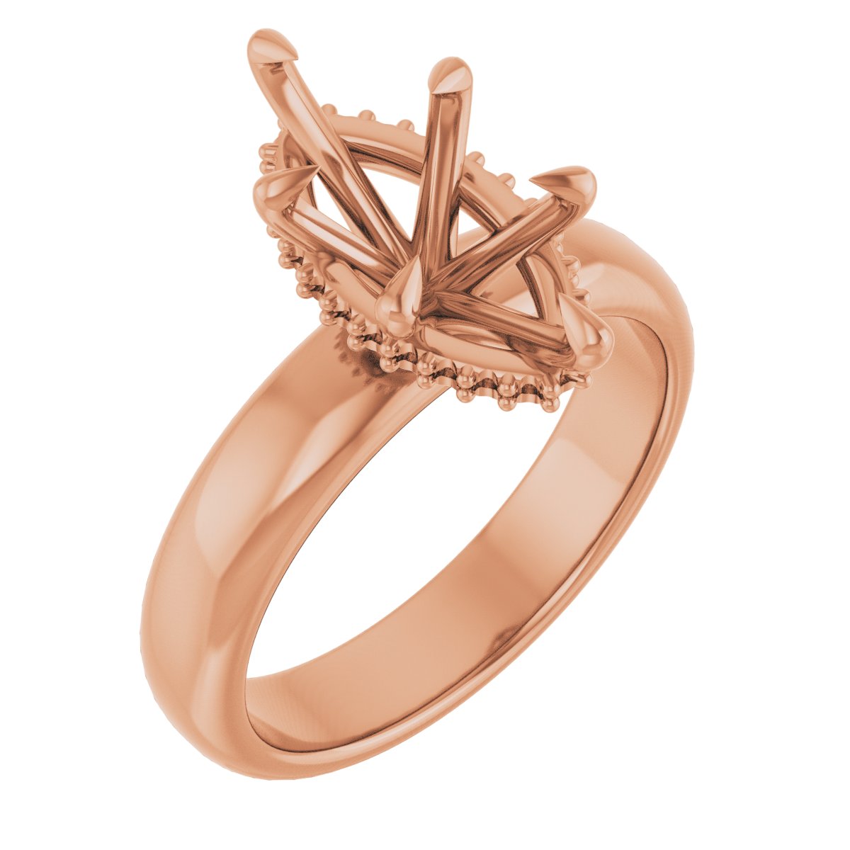 Claw-Prong Hidden Halo-Style Engagement Ring