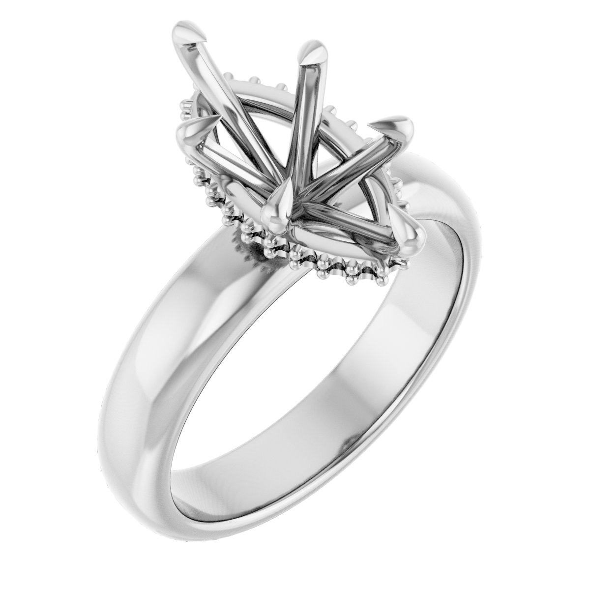 Claw-Prong Hidden Halo-Style Engagement Ring