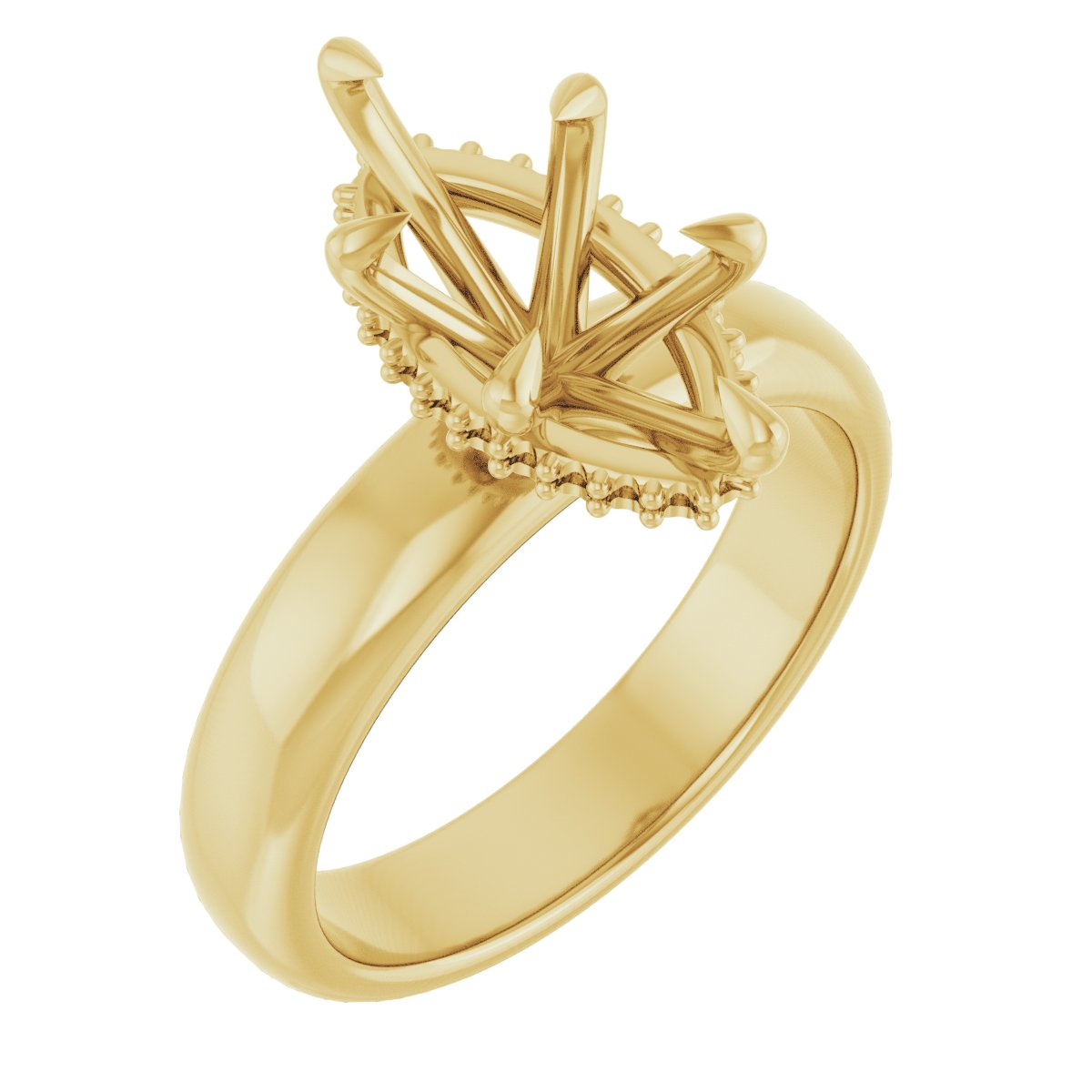 Claw-Prong Hidden Halo-Style Engagement Ring
