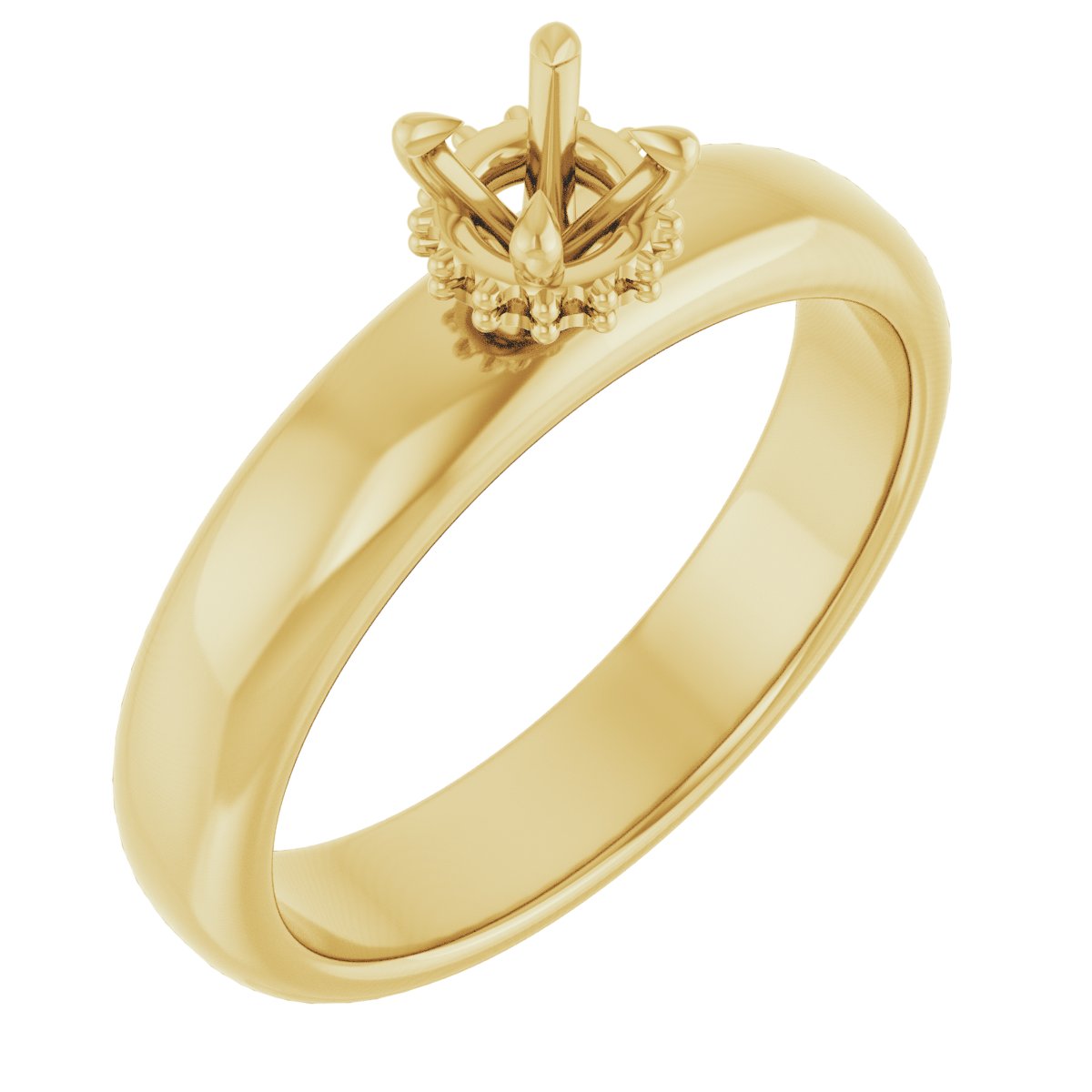 Claw-Prong Hidden Halo-Style Engagement Ring
