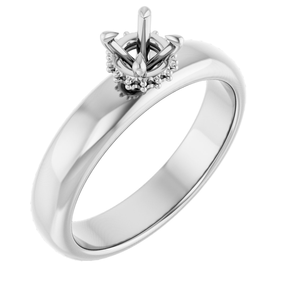 Claw-Prong Hidden Halo-Style Engagement Ring