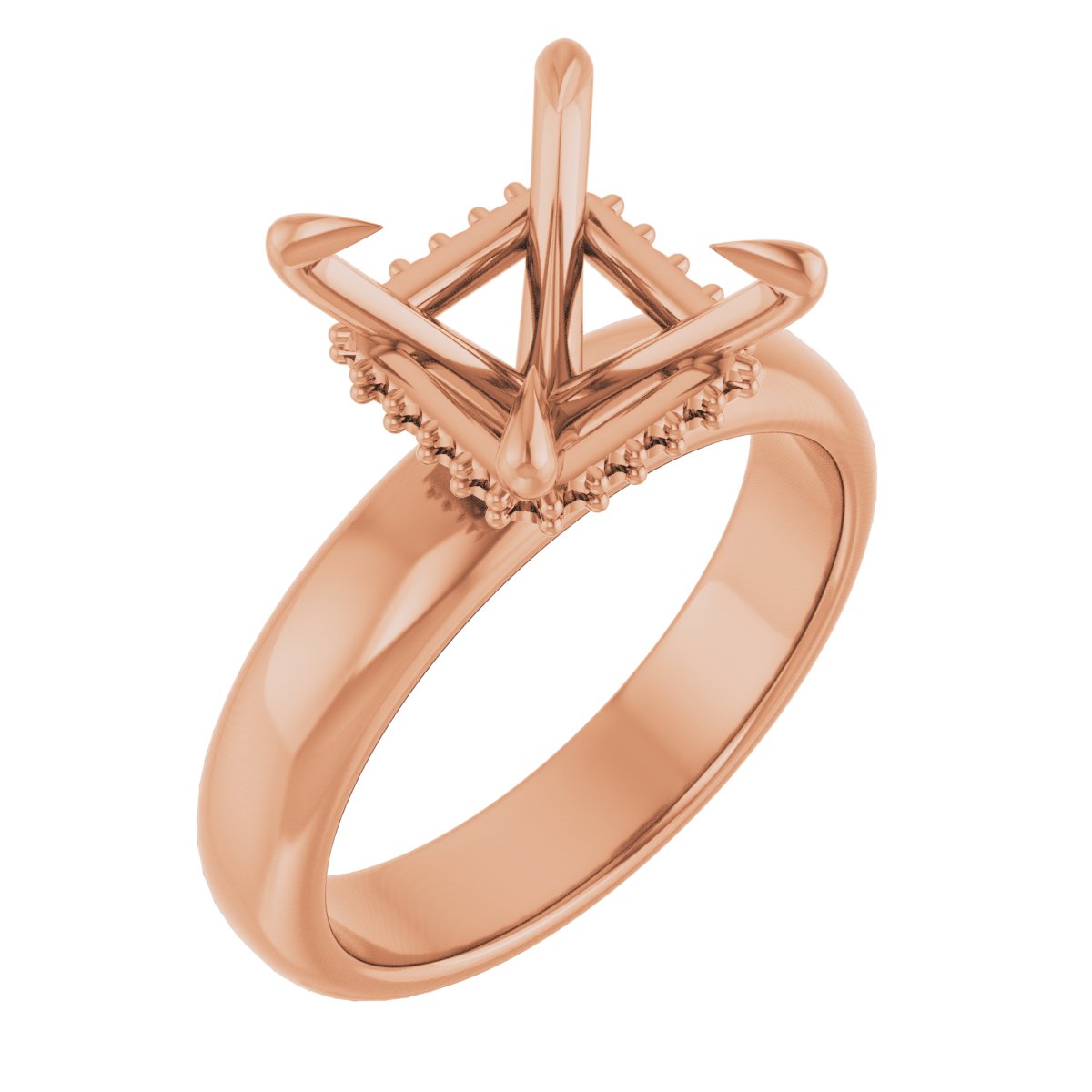 Claw-Prong Hidden Halo-Style Engagement Ring