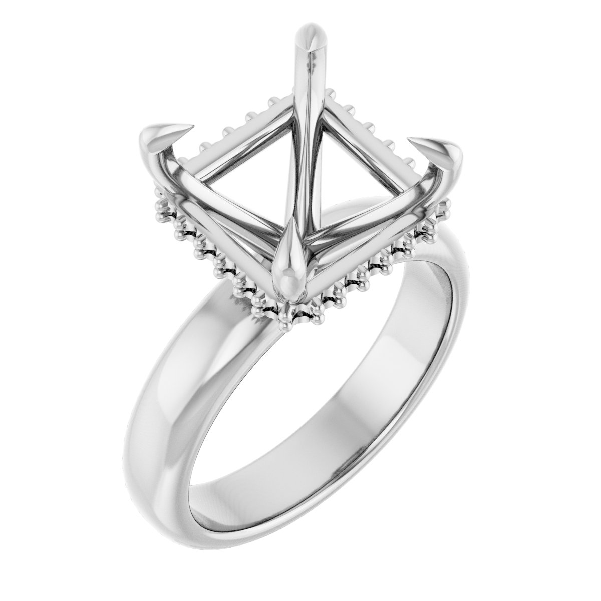 Claw-Prong Hidden Halo-Style Engagement Ring