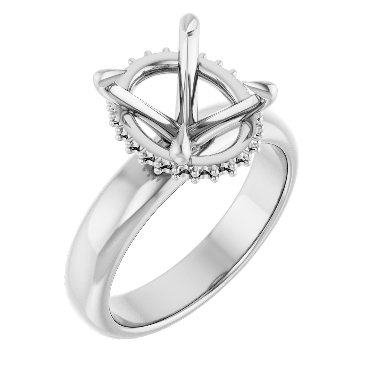 Claw-Prong Hidden Halo-Style Engagement Ring