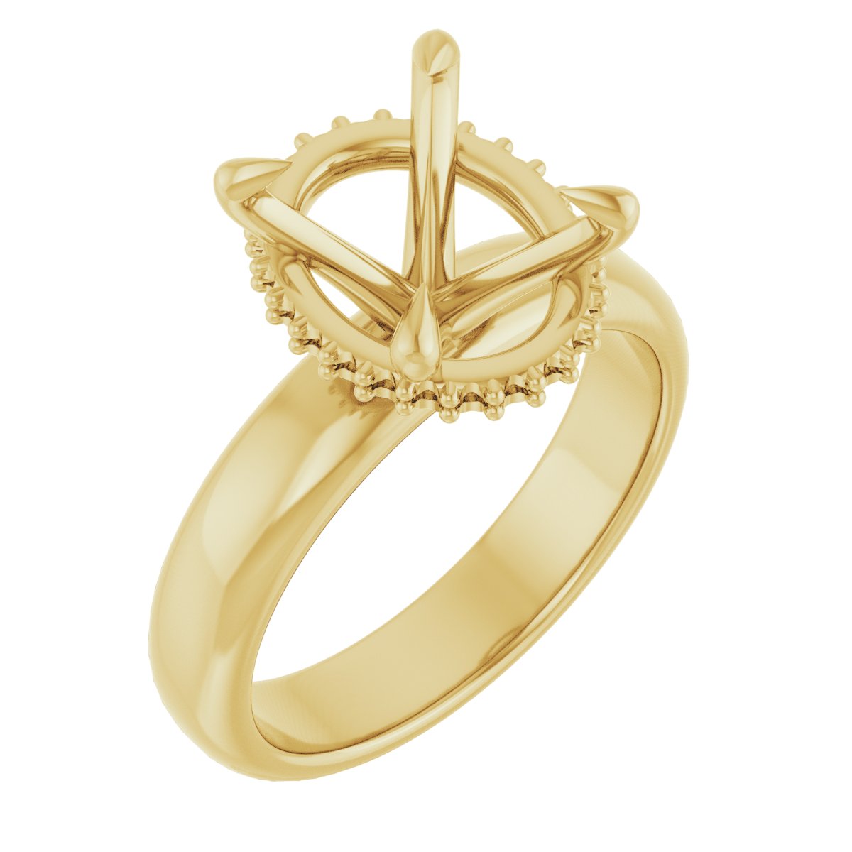 Claw-Prong Hidden Halo-Style Engagement Ring