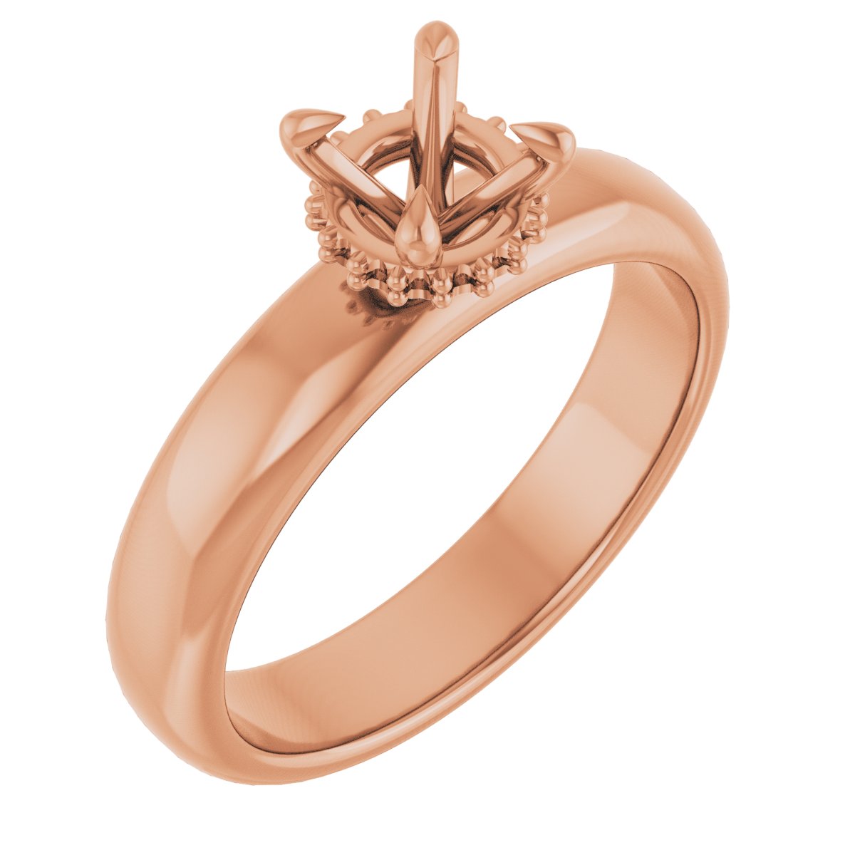 Claw-Prong Hidden Halo-Style Engagement Ring