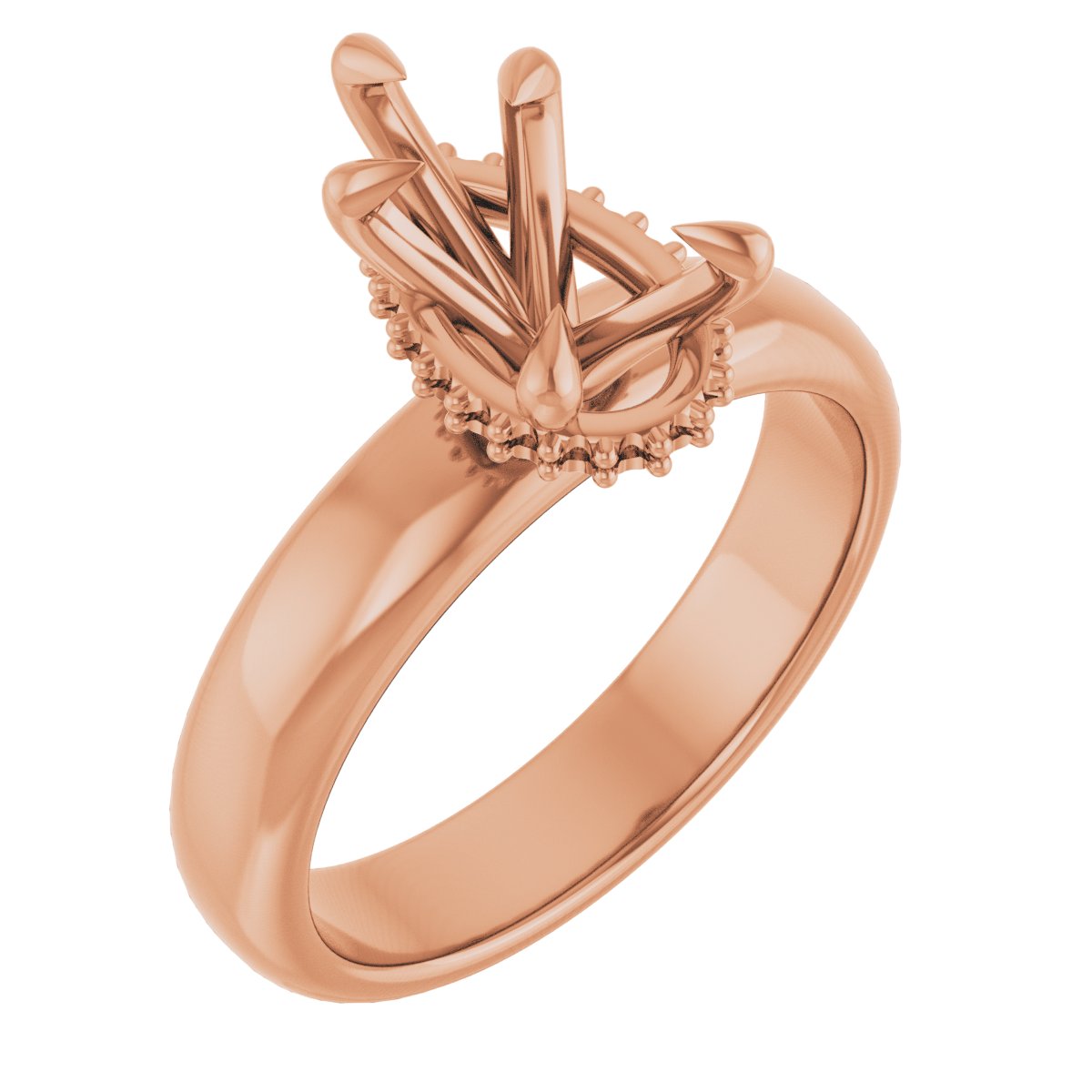 Claw-Prong Hidden Halo-Style Engagement Ring